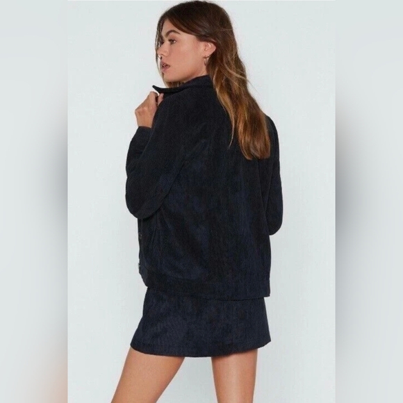 NWT Nasty Gal Women's Black Corduroy Lined Jacket - Picture 8 of 8